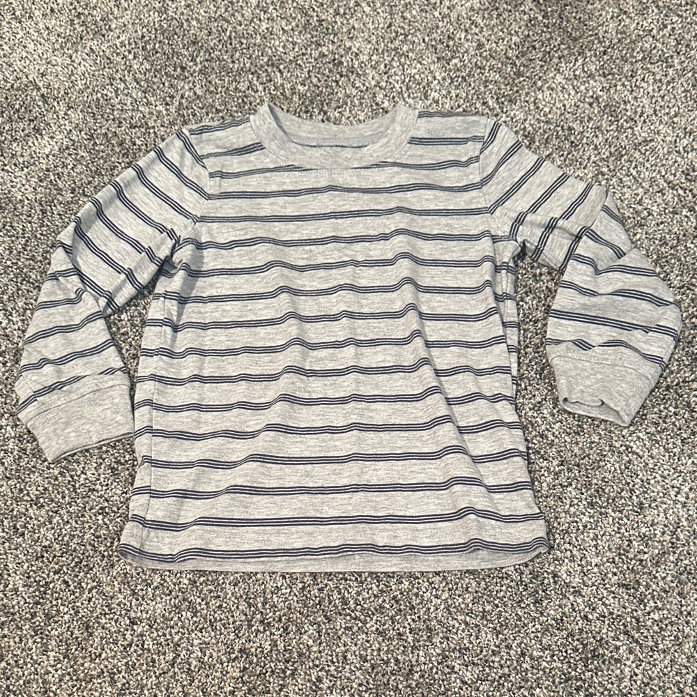 Carter's Gray & Navy Striped Long Sleeve Tee